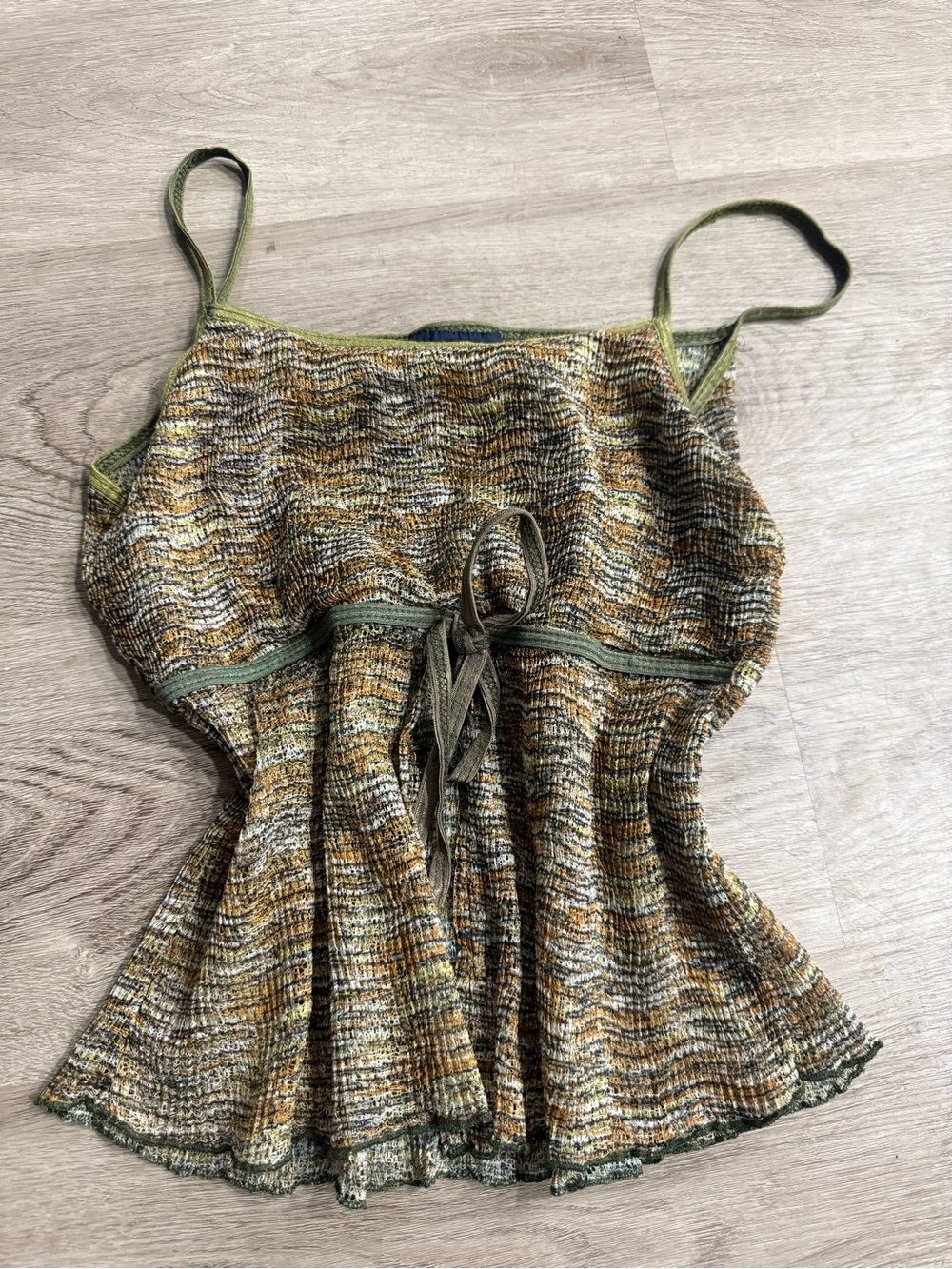 American Vintage Olive Green Multicolor Knit Camisole